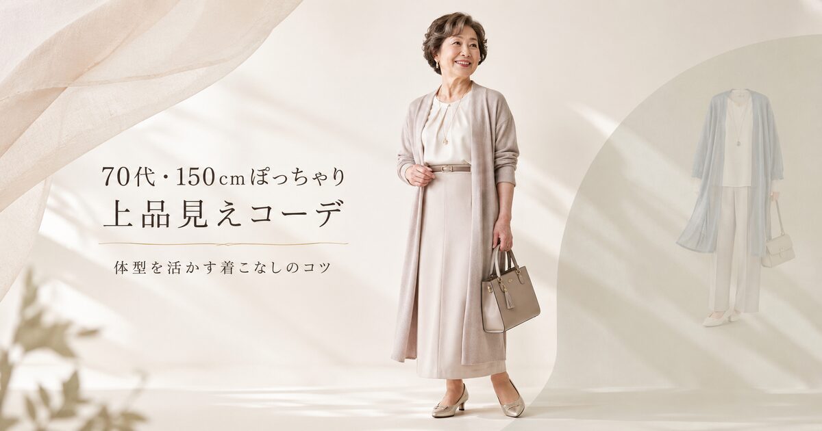 70代ファッションで150cmのぽっちゃりが品よく見える着こなし｜体型を活かす配色と丈選びのコツは？
