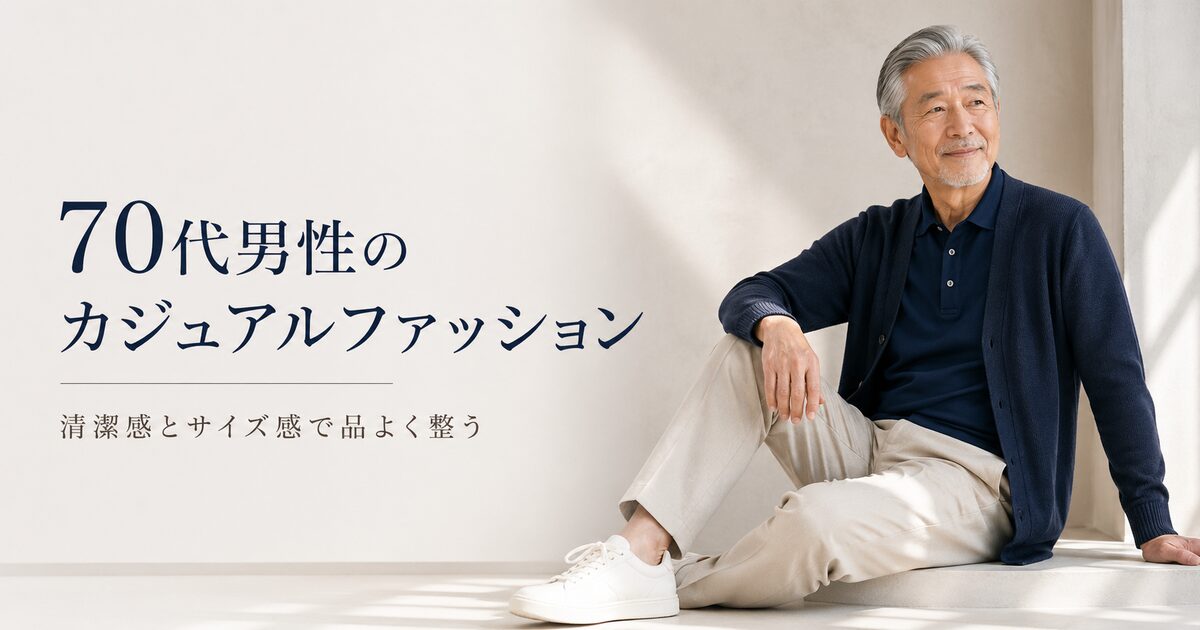 70代男性のカジュアルファッションは清潔感とサイズ感が最優先｜若見えより“品”を作るコツはこれ！