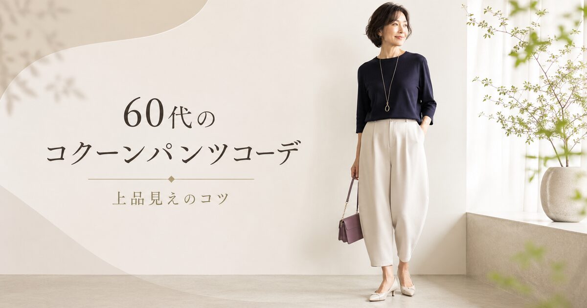 60代のコクーンパンツコーデはバランス調整で上品見えする｜体型カバーと抜け感を両立するコツは？