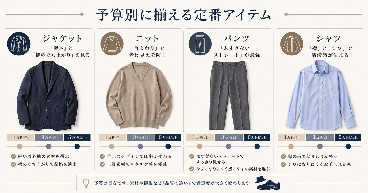 予算別に揃える定番アイテム