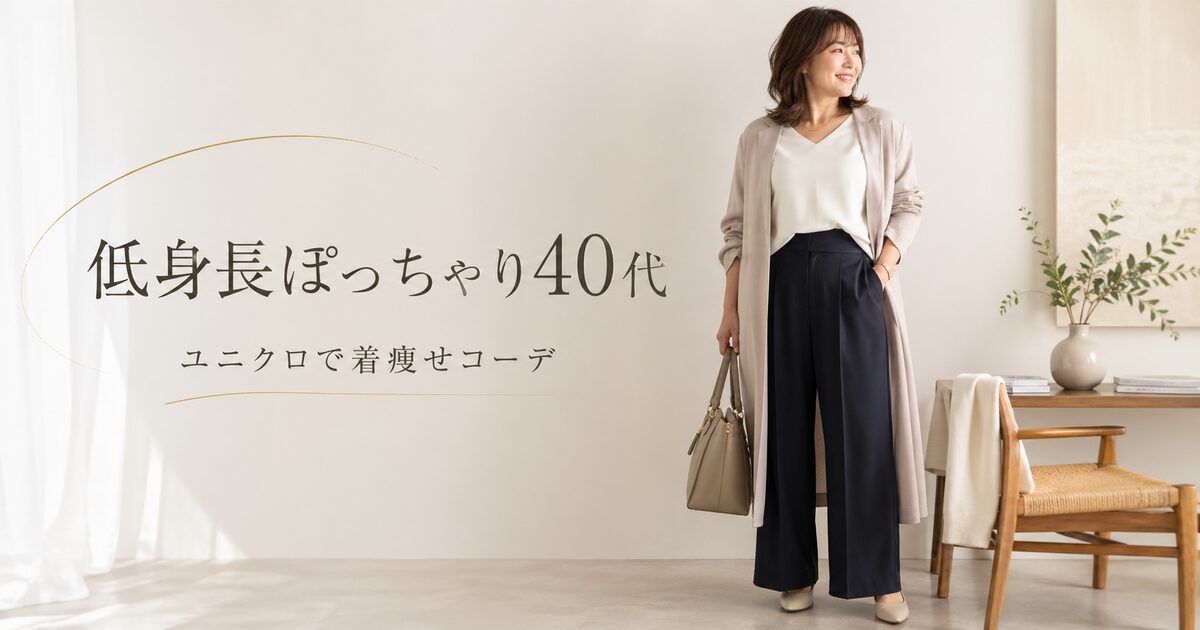 低身長ぽっちゃりの40代はユニクロで着痩せするコーデが作れる｜選び方と組み合わせのコツを今日から実践！